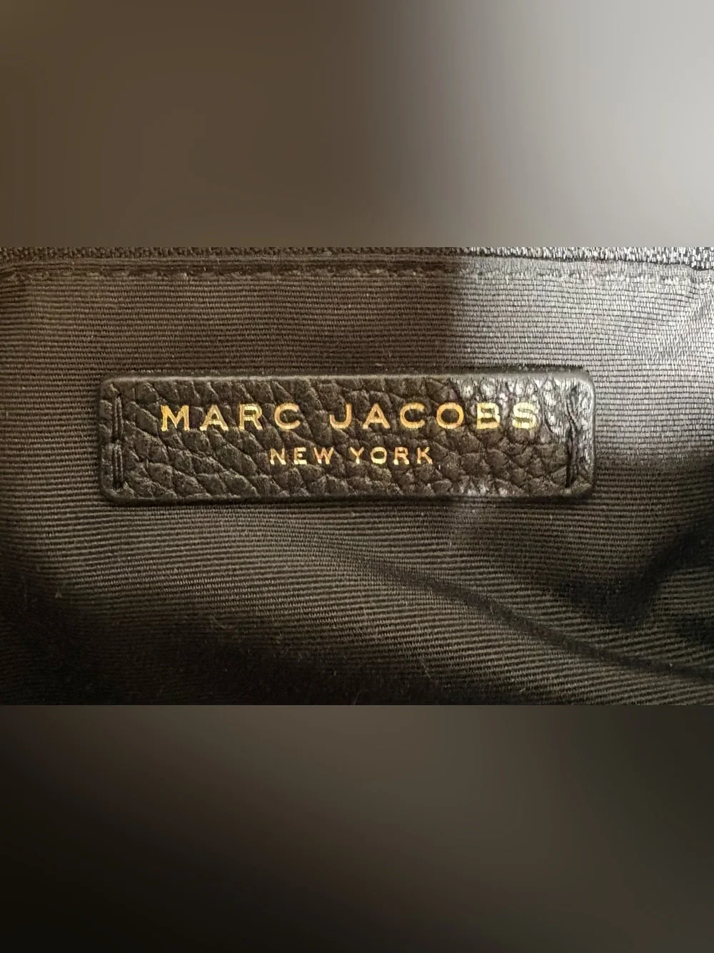 Marc Jacobs Black Pebbled Leather Hobo Shoulder Bag + Matching Wallet Gold Hardw